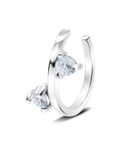 Bow CZ Silver Ear Cuff EC-1198